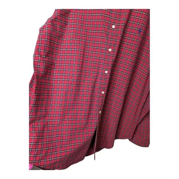 Ralph Lauren Red Plaid Mens Long Sleeve Button Down Shirt 100% Cotton Size XXL - Picture 4 of 13
